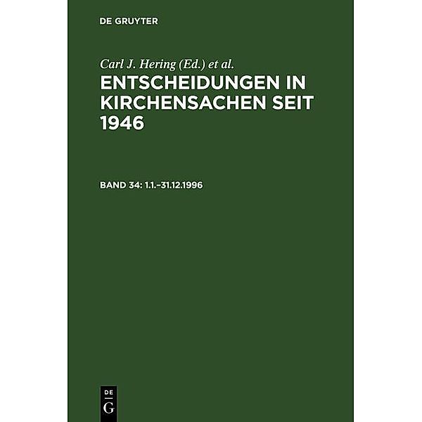 1.1.-31.12.1996 / Entscheidungen in Kirchensachen seit 1946