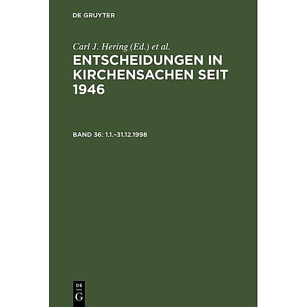 1.1.-31.12.1998 / Entscheidungen in Kirchensachen seit 1946