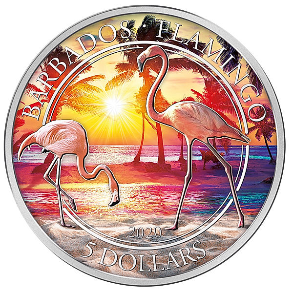 1 + 10 Dollars Barbados Tropical Flamingo 2020