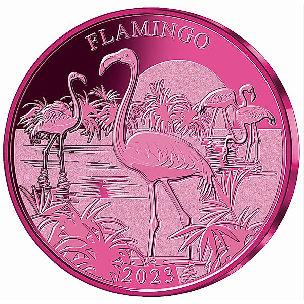 1 Dollar Barbados Titanmünze Flamingo 2023