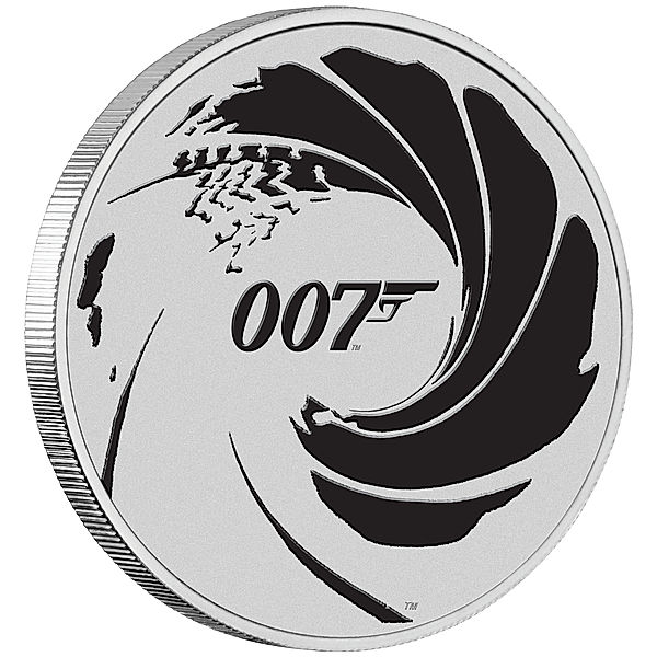 1 Dollars Tuvalu Silbermünze James Bond - No Time To Die 2022, koloriert