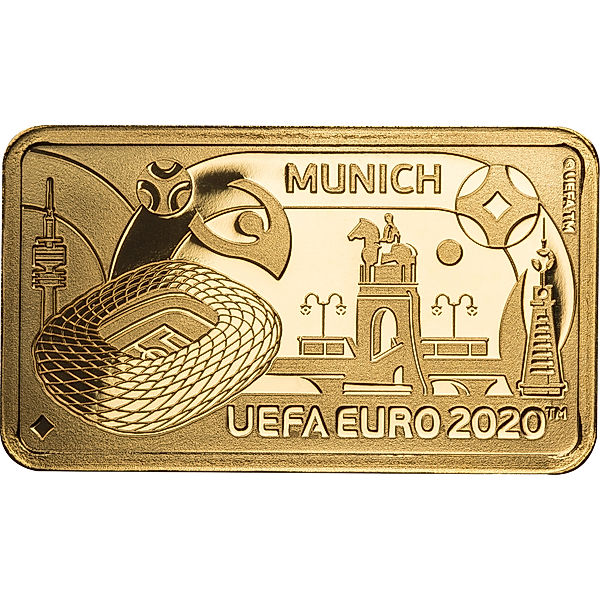 1 Pound Gibraltar Münzbarren UEFA EURO 2020 München