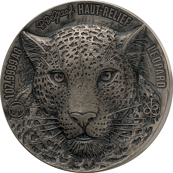 1000 Francs Elfenbeinküste Hochrelief Silbermünze Leopard 2023