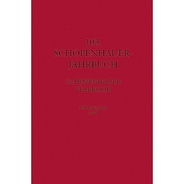 103. Schopenhauer Jahrbuch