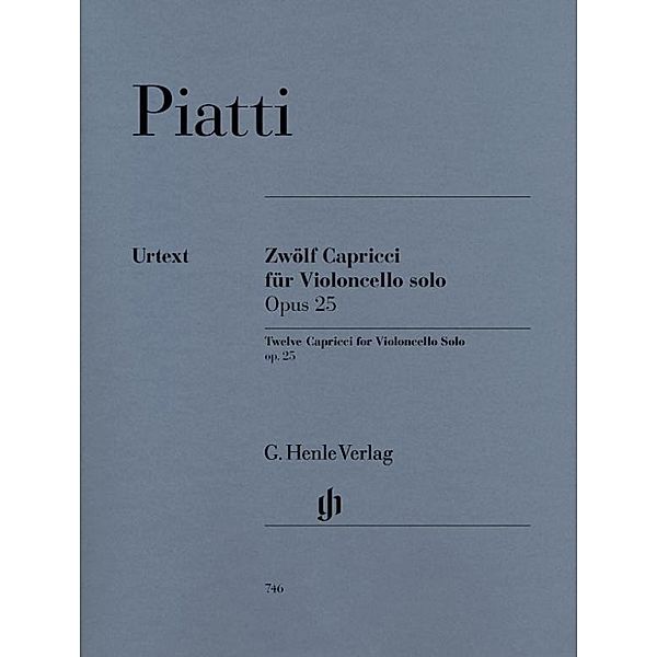 12 Capricci op.25, Violoncello solo, Alfredo Piatti - 12 Capricci op. 25 für Violoncello solo