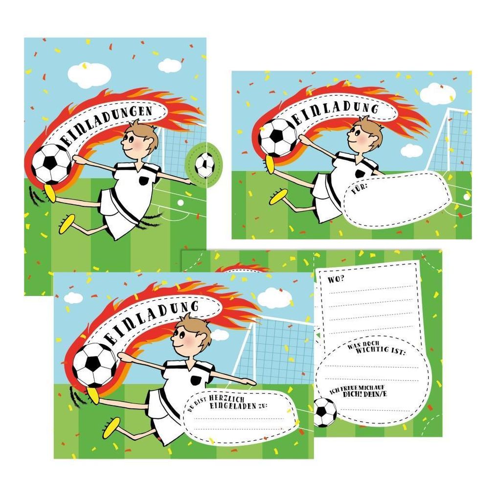 12 Einladungskarten Fussball zum Geburtstag für Jungs inkl. Umschläge |  Weltbild.ch