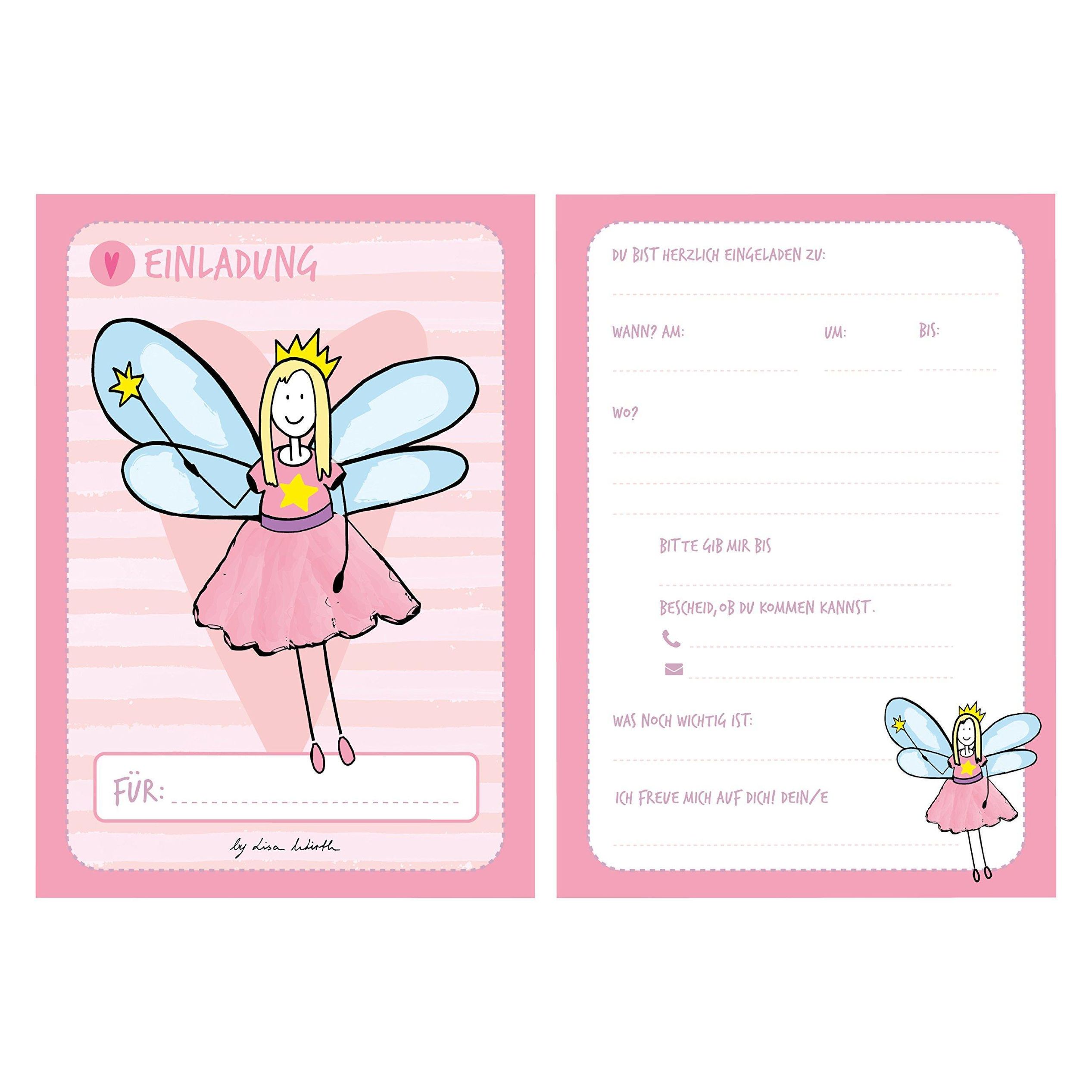 12 Einladungskarten Geburtstag Mädchen Feen online kaufen - Orbisana