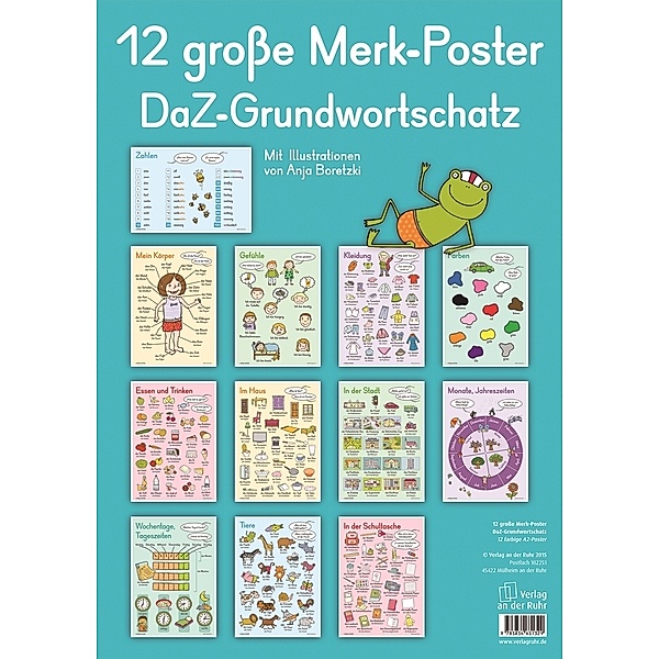 12 grosse Merk-Poster DaZ-Grundwortschatz, Redaktionsteam Verlag an der Ruhr