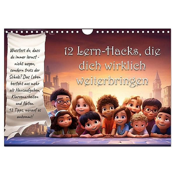 12 Lern-Hacks (Wandkalender 2024 DIN A4 quer), CALVENDO Monatskalender, selfscrum