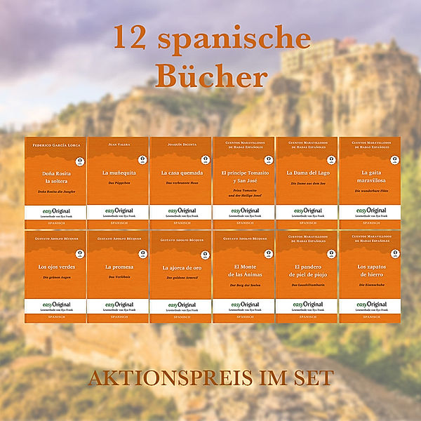 12 spanische Bücher (Bücher + 12 Audio-CDs) - Lesemethode von Ilya Frank, m. 12 Audio-CD, m. 12 Audio, m. 12 Audio, 12 Teile, Cuentos, Gustavo Adolfo Bécquer, Federico García Lorca, Joaquín Dicenta, Juan Valera