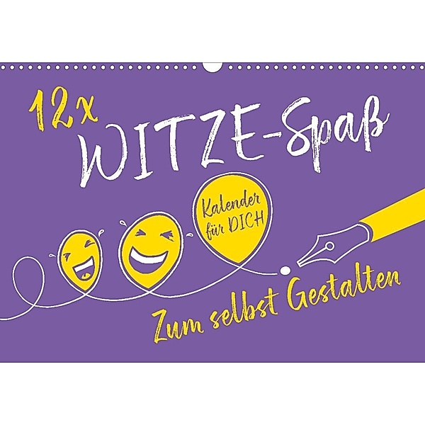 12 x WITZE-Spass - Bastelkalender (Wandkalender 2024 DIN A4 quer), CALVENDO Monatskalender, ROTH-Design
