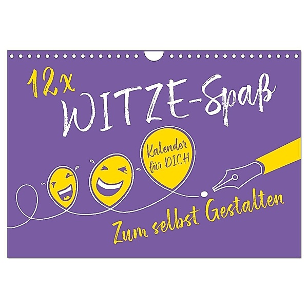 12 x WITZE-Spass - Bastelkalender (Wandkalender 2025 DIN A4 quer), CALVENDO Monatskalender, Calvendo, ROTH-Design