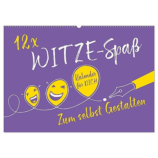 12 x WITZE-Spass - Bastelkalender (Wandkalender 2025 DIN A2 quer), CALVENDO Monatskalender, Calvendo, ROTH-Design
