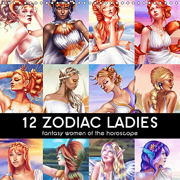 12 Zodiac Ladies (Wall Calendar 2019 300 × 300 mm Square), LadyKraken