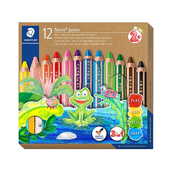 STAEDTLER 140 C12 buddy-Buntstifte 3 in 1 mit 12 Farben