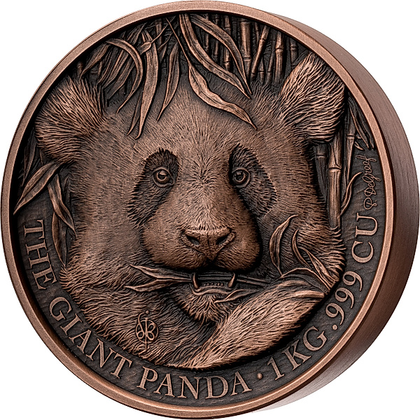 1500 Francs Benin Kupfermünze Panda in Box 2023