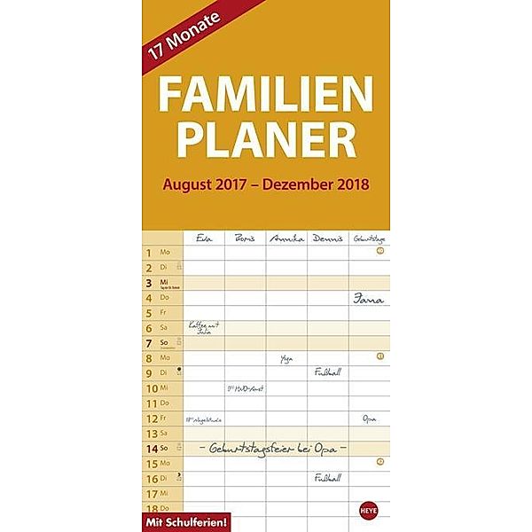 17-Monats-Familienplaner 2018