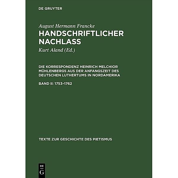 1753-1762 / Texte zur Geschichte des Pietismus Bd.III/3, August Hermann Francke, Heinrich M. Mühlenberg