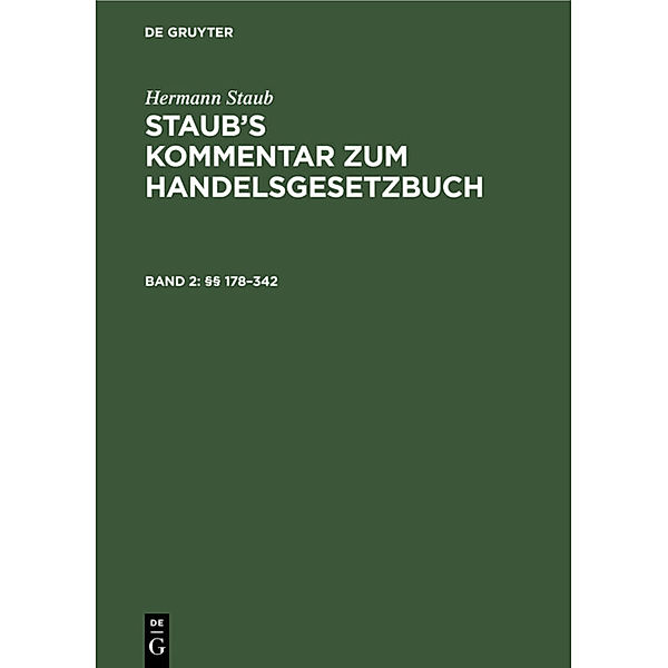 §§ 178-342, Hermann Staub