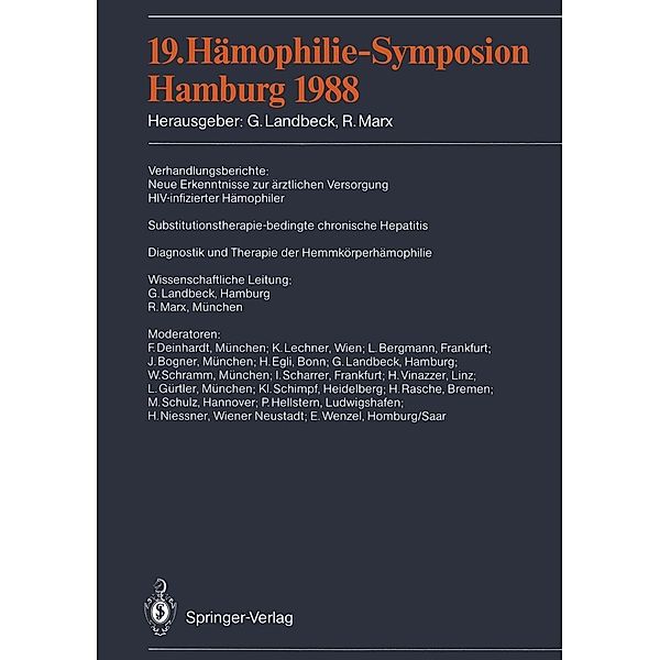 19. Hämophilie-Symposion Hamburg 1988
