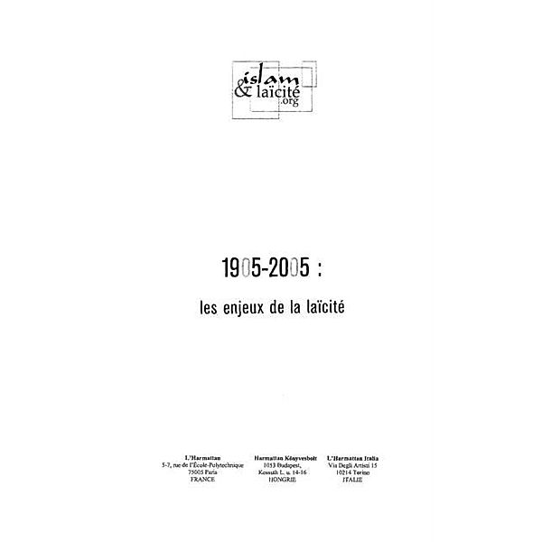 1905-2005: enjeux de la laicite / Hors-collection, Collectif