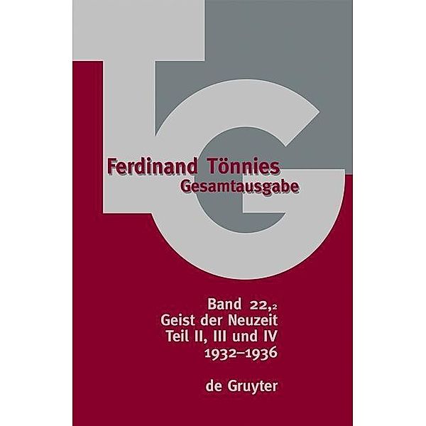 1932-1936 / Ferdinand Tönnies: Gesamtausgabe (TG)