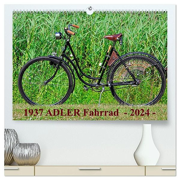 1937 ADLER Fahrrad (hochwertiger Premium Wandkalender 2024 DIN A2 quer), Kunstdruck in Hochglanz, Dirk Herms