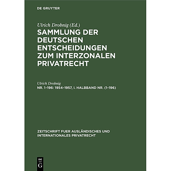 1954-1957, I. Halbband Nr. (1-196), Ulrich Drobnig