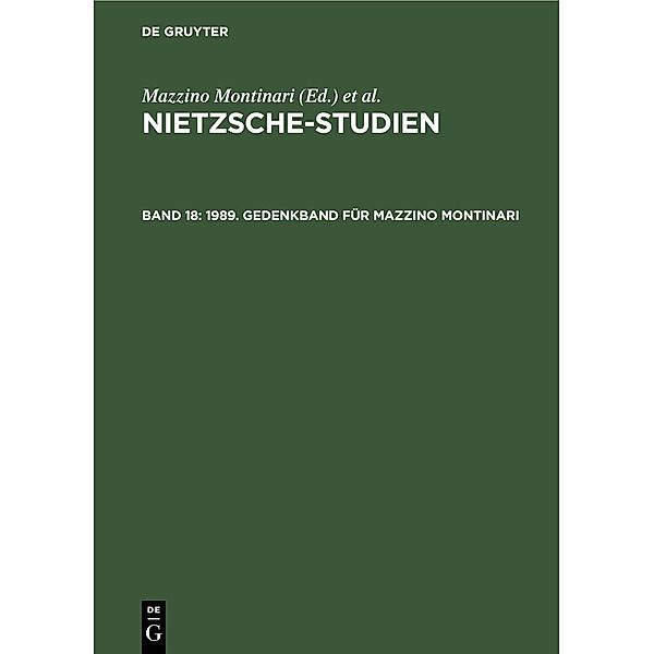 1989. Gedenkband für Mazzino Montinari