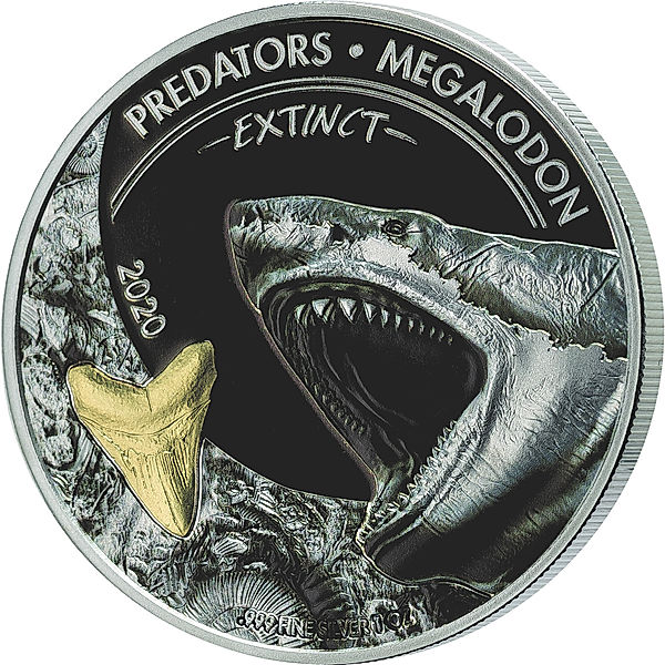 20 Francs Kongo Predators Extinct Megalodon 2020