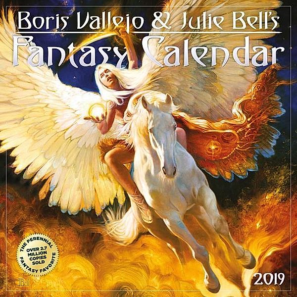 2019 Boris Vallejo & Julie Bells Fantasy Wall Calendar, Workman Publishing
