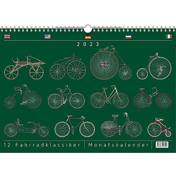 2023, 12 Fahrradklassiker, Wandkalender, Jürgen Isendyck