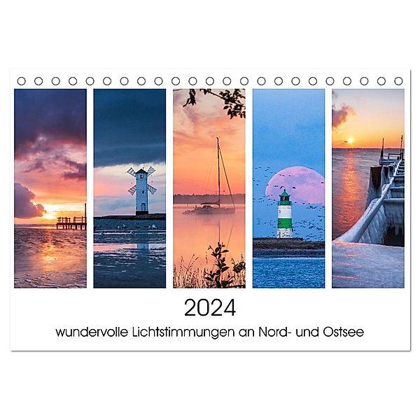 2024 - wundervolle Lichtstimmungen an Nord- und Ostsee (Tischkalender 2024 DIN A5 quer), CALVENDO Monatskalender, Calvendo, Christian Hehl
