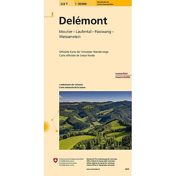 223T Delémont Carte d'excursions, Bundesamt für Landestopografie swisstopo