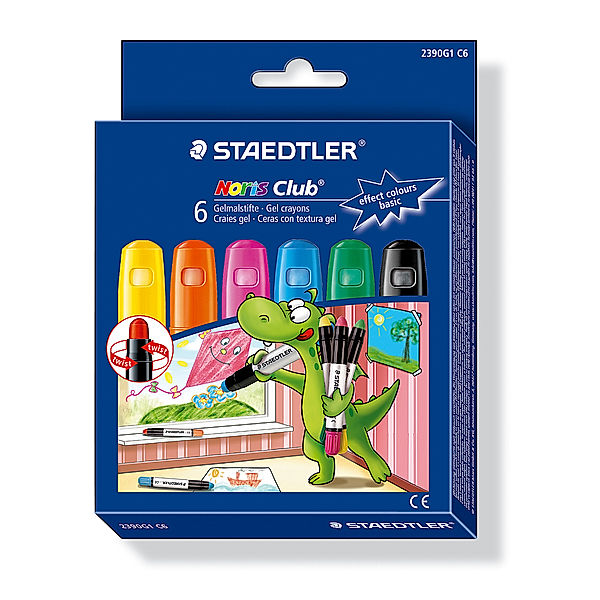 STAEDTLER 2390G1 C6 Noris Club® Gelmalstifte (Effect Colors Basic) 6 Farben