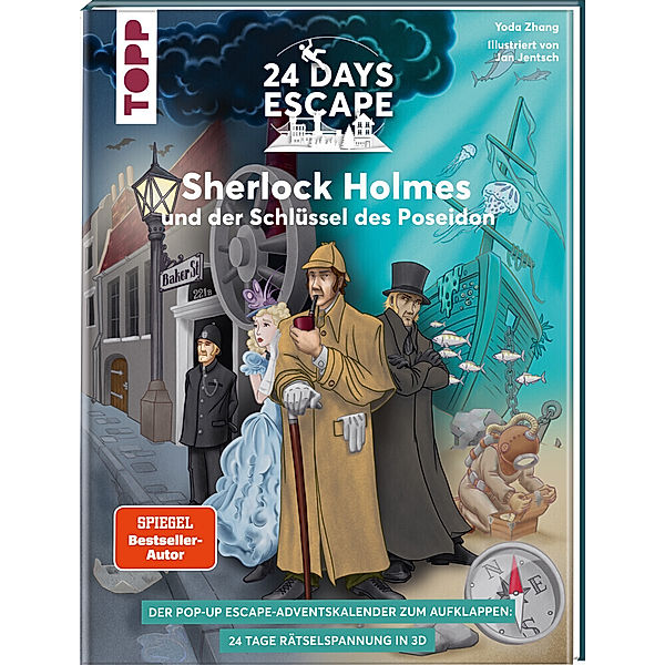 24 DAYS ESCAPE 3D Pop-Up-Adventskalender- Sherlock Holmes und der Schlüssel des Poseidon (SPIEGEL Bestseller-Autor), Yoda Zhang