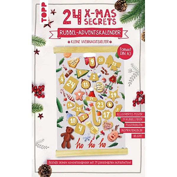 24 X-MAS SECRETS - Rubbel-Adventskalender - Kleine Weihnachtshelfer, frechverlag