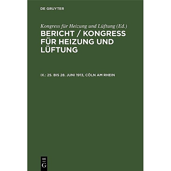 25. bis 28. Juni 1913, Cöln am Rhein / Jahrbuch des Dokumentationsarchivs des österreichischen Widerstandes