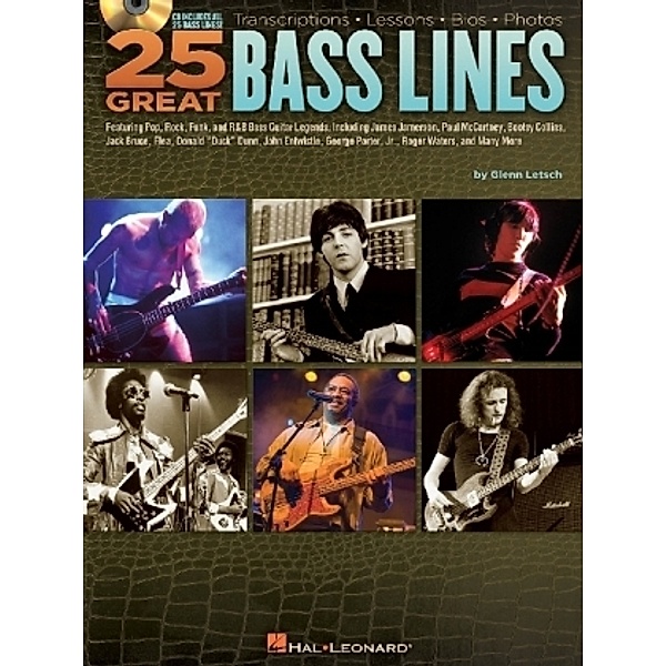 25 Great Bass Lines - for Bass Guitar, w. Audio-CD, Glenn Letsch