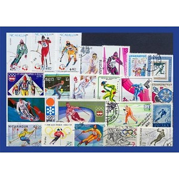 25 verschiedene Briefmarken Skisport