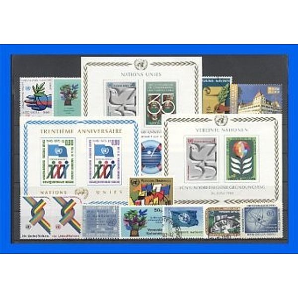 25 verschiedene Briefmarken UNO