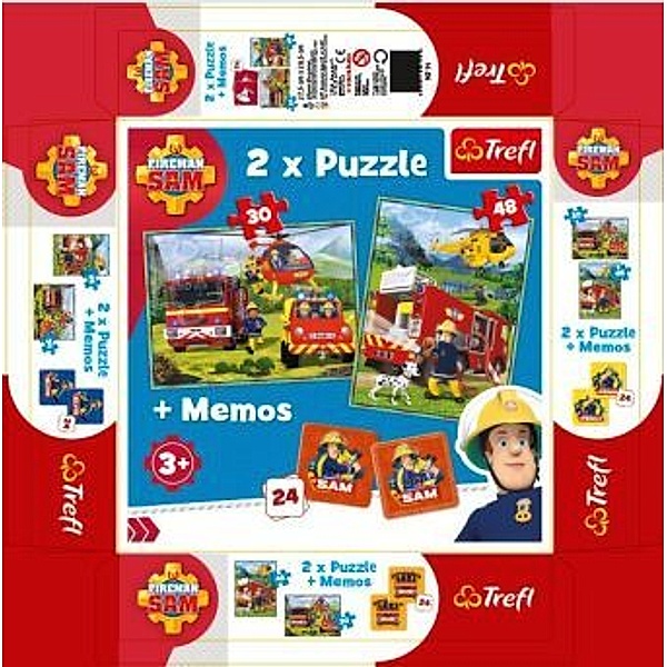 2in1 Puzzles+Memo - Feuerwehrmann Sam (Kinderpuzzle)