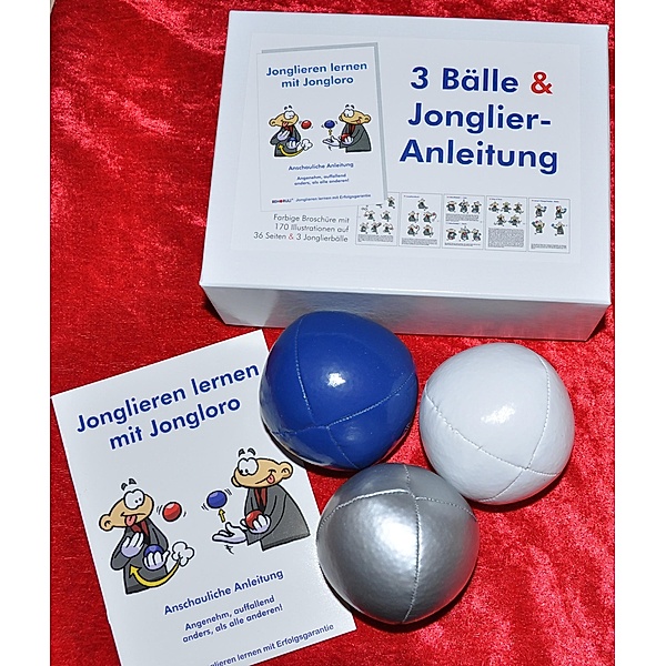 3 Bälle & Jonglier-Anleitung(blau, weiß, silber), Stephan Ehlers