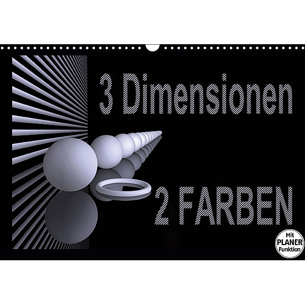 3 Dimensionen - 2 Farben (Wandkalender 2019 DIN A3 quer), IssaBild