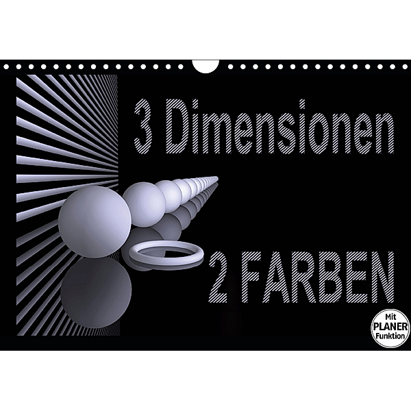 3 Dimensionen - 2 Farben (Wandkalender 2019 DIN A4 quer), IssaBild