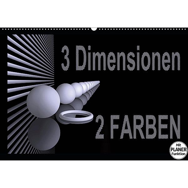 3 Dimensionen - 2 Farben (Wandkalender 2021 DIN A2 quer), IssaBild