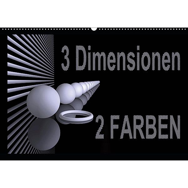 3 Dimensionen - 2 Farben (Wandkalender 2021 DIN A2 quer), IssaBild