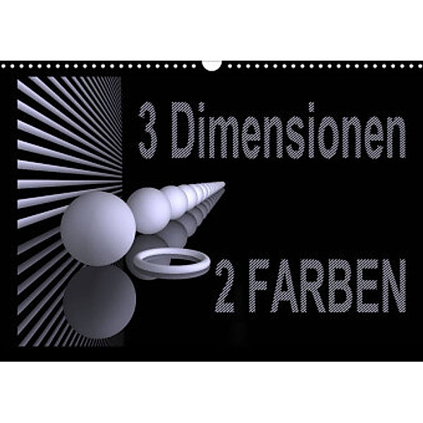3 Dimensionen - 2 Farben (Wandkalender 2022 DIN A3 quer), IssaBild