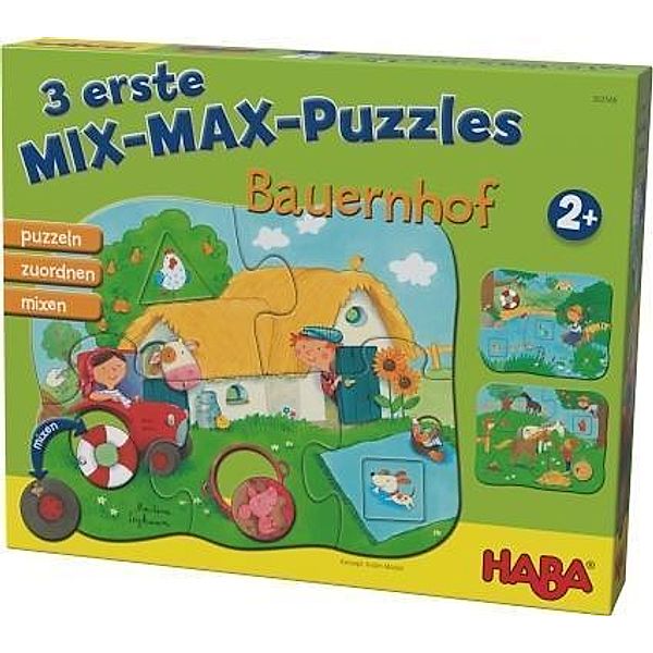 3 erste Mix-Max-Puzzles - Bauernhof (Kinderpuzzle), Kristin Mückel