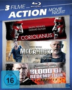 Image of 3 Filme Action Movie Night - Coriolanus / McCarnick / Blood of Redemption BLU-RAY Box